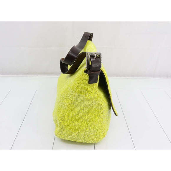 Fendi Mamma Baguette Lemon Yellow Beaded Shoulder Bag - Picture 4 of 16